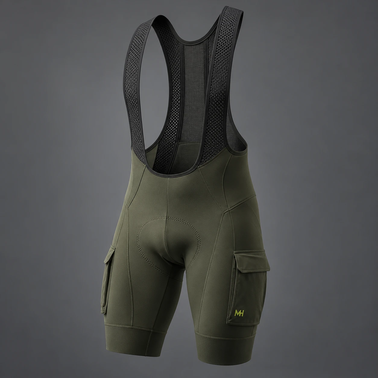 Switchback Cargo Bib Shorts in Deep Olive